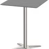 Classic Square Bistro Table 36" With Beveled-Edge Top And Cross Brushed Metal Base - Newport Grey -Office Furniture Store b36f98af107dd8d9f84b0390f415