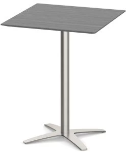 Classic Square Bistro Table 36" With Beveled-Edge Top And Cross Brushed Metal Base - Newport Grey