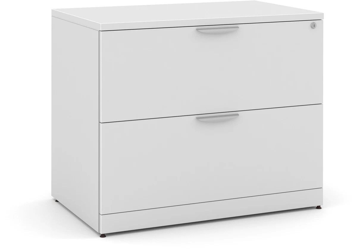 Lateral Filing Cabinet - 2 Drawer In White 2 Lateral Filing Cabinet - 2 Drawer In White