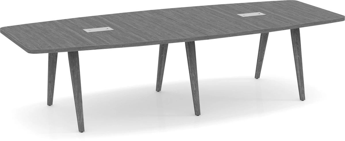 Signature Boat-Shape Conference Table 10 Ft - Newport Grey With Black Hardware 3 Signature Boat-Shape Conference Table 10 Ft - Newport Grey With Black Hardware