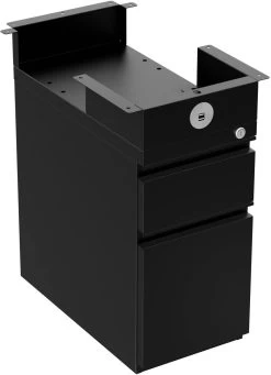 Narrow Pedestal With USB Plug - Black