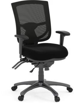 CoolMesh Pro Executive Mid Back Chair - Black Fabric With Titanium Base