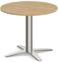 Classic Round End Table 24" With Cross Brushed Metal Base - Aspen
