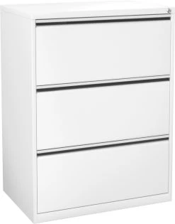 Steelwise Lateral Filing Cabinet - 3 Drawer In White