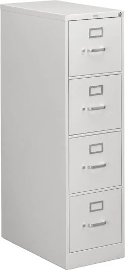 HON 310 Series Vertical Filing Cabinet - 4 Drawer In Grey For Letter Files