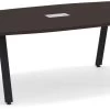 Signature Boat-Shape Conference Table 8 Ft - Espresso With Black Metal Legs -Office Furniture Store c480623e98df2cabcdb644a7d272