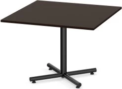 Classic Square Meeting Table 42" With Black Metal Base - Espresso
