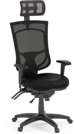 CoolMesh Pro Executive High Back Chair - Grey Fabric With Headrest