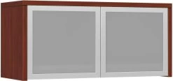 Classic Wall-Mounted Hutch With Glass Doors - Cherry