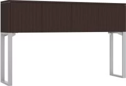 Elements Hutch 71" With 4 Doors And 20" Riser - Espresso With Silver Riser