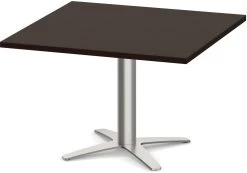 Classic Square End Table 30" With Cross Brush Metal Base - Espresso