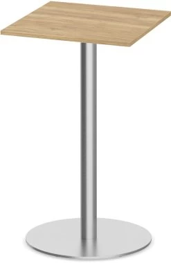 Classic Square Bistro Table 30" With Round Brushed Metal Base - Aspen