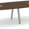 Signature Boat-Shape Conference Table 10 Ft - Modern Walnut With Silver Metal Legs -Office Furniture Store cbf2860236f6adceaf0129260af0 1