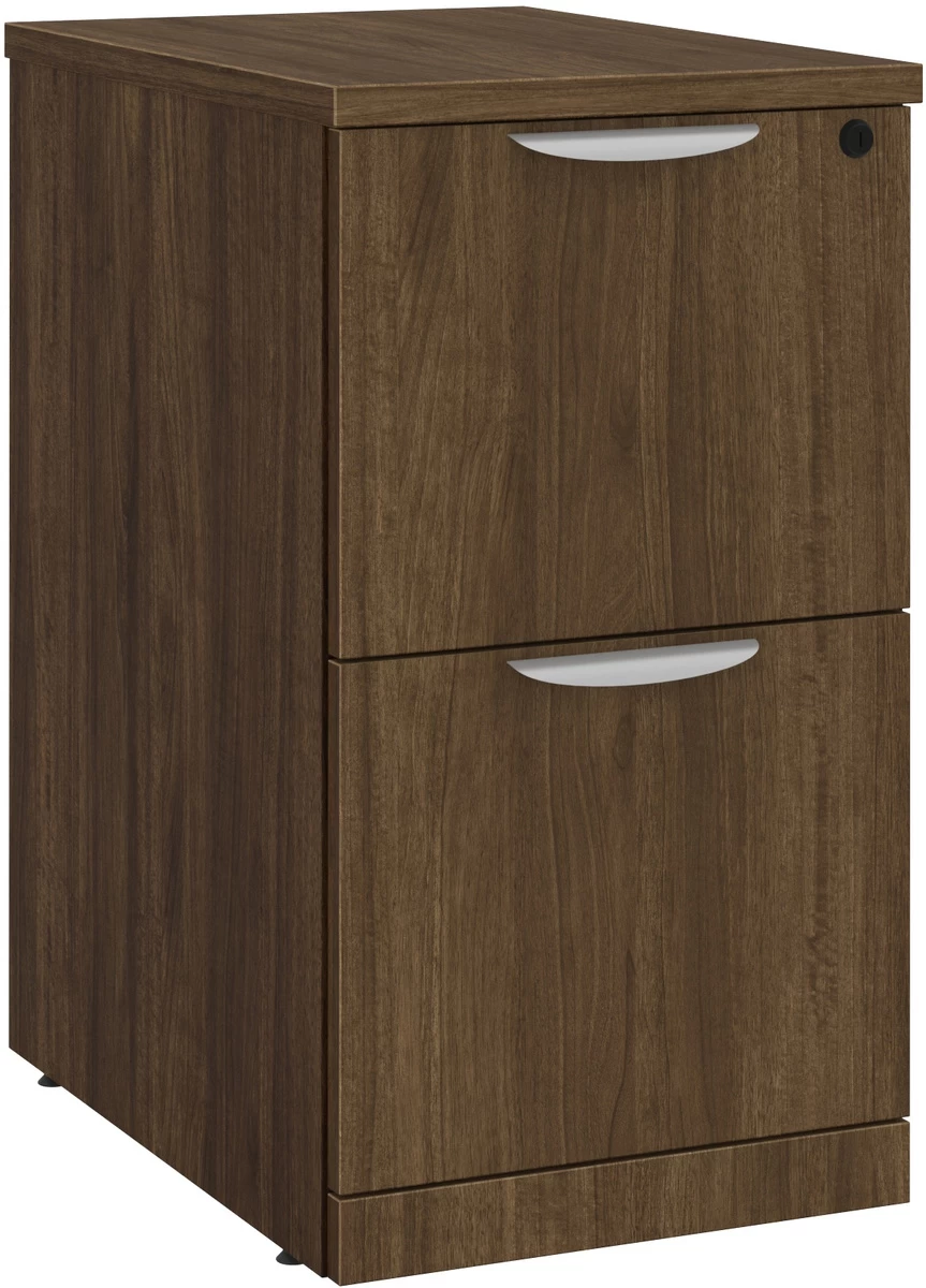 Classic Locking Mobile Pedestals - 2 Drawer In Modern Walnut 3 Classic Locking Mobile Pedestals - 2 Drawer In Modern Walnut