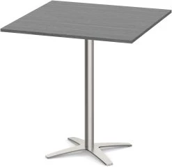 Classic Square Bistro Table 42" With Cross Brushed Metal Base - Newport Grey