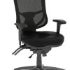 CoolMesh Pro Executive High Back Chair - Black Leather With Titanium Base