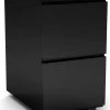 Premium Steel Metal Filing Cabinets - 2 Drawer In Black With Casters