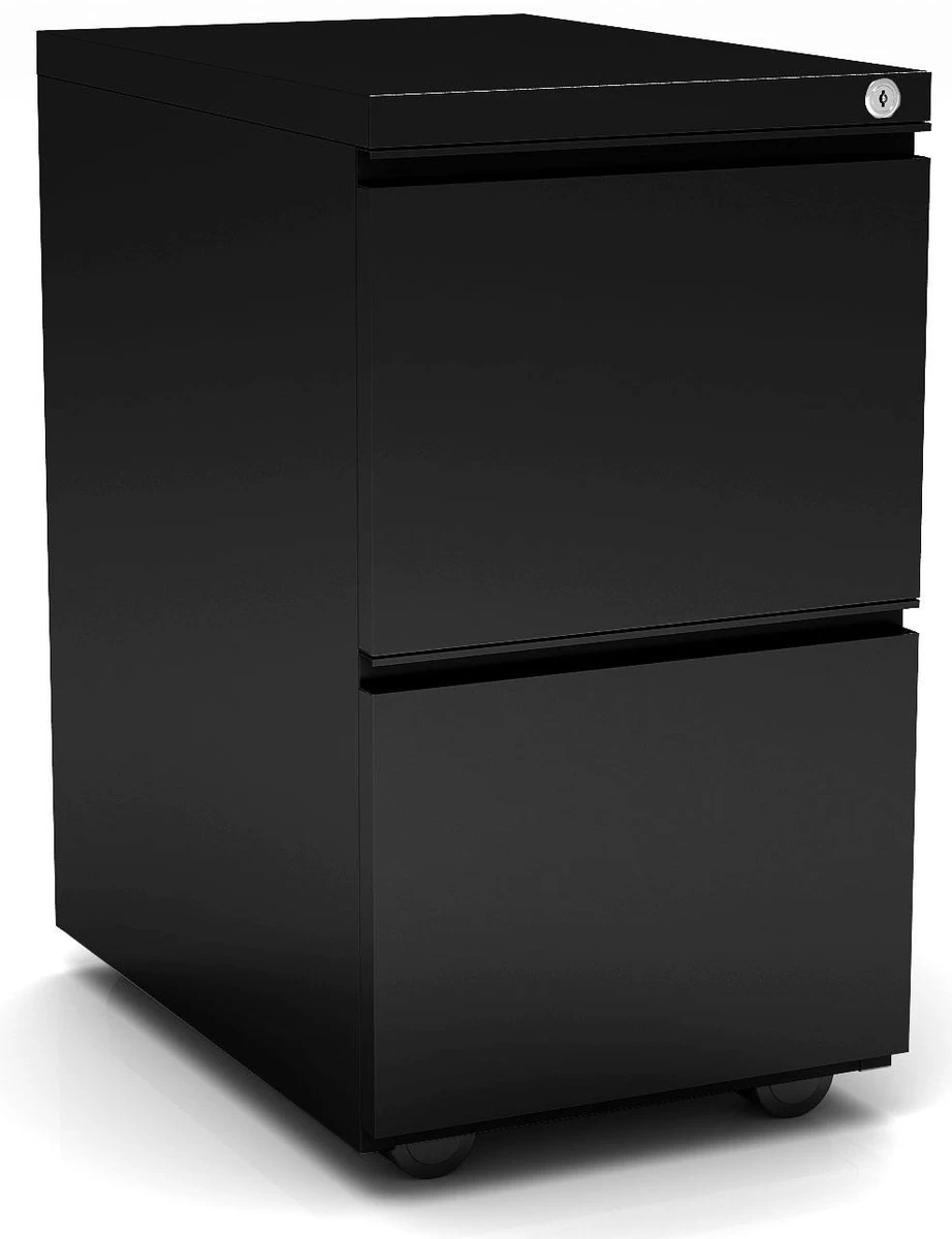 Premium Steel Metal Filing Cabinets - 2 Drawer In Black With Casters 3 Premium Steel Metal Filing Cabinets - 2 Drawer In Black With Casters
