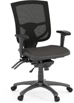 CoolMesh Pro Executive Mid Back Chair - Black Mesh With Titanium Base