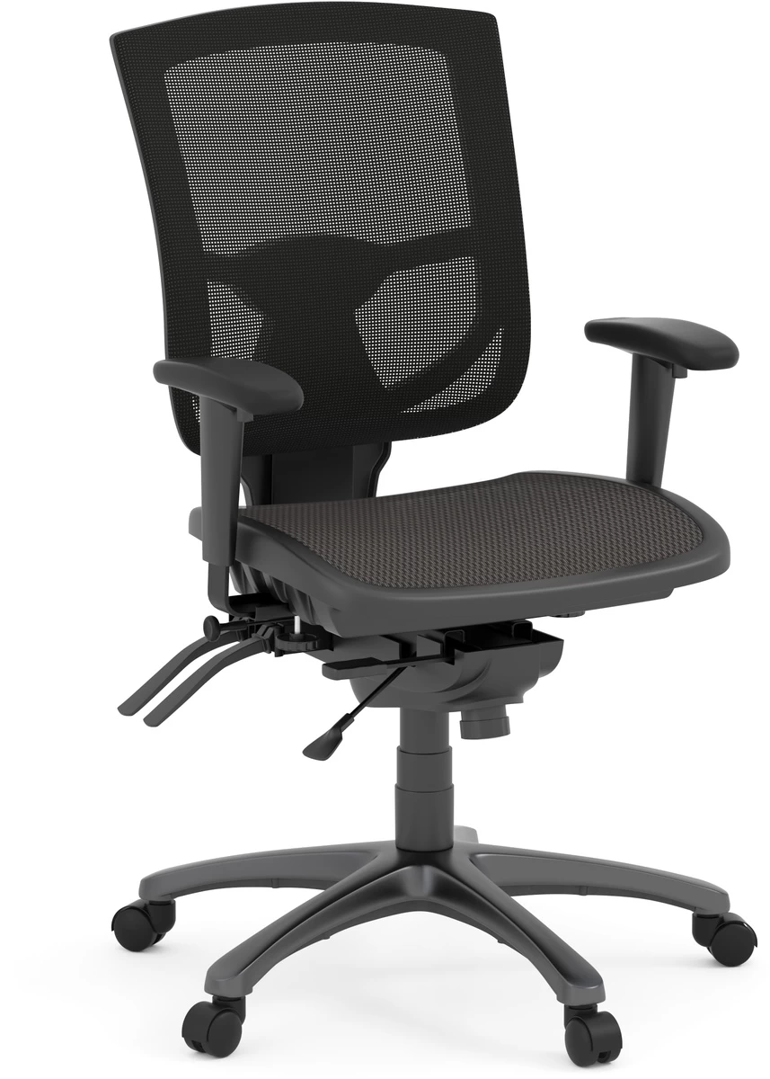 CoolMesh Pro Executive Mid Back Chair - Black Mesh With Titanium Base 3 CoolMesh Pro Executive Mid Back Chair - Black Mesh With Titanium Base