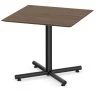 Classic Square Meeting Table 36" With Beveled-Edge Top And Black Metal Cross Base - Modern Walnut -Office Furniture Store e21288a5c99339db4c73a9115491