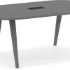 Signature Racetrack Conference Table 6 Ft - Newport Grey With Black Hardware -Office Furniture Store e2ed6c9508bfab37b303bc12dfea
