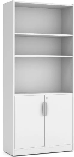 Heavy Duty Bookshelves With Door Kit - 6 Shelf In White