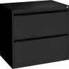 Steelwise Lateral Filing Cabinet - 2 Drawer In Black