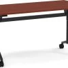 Flip Top Table With Square-Edge Top 24" X 48" - Cherry Top With Black Base -Office Furniture Store e651de79b617ed3320dfd836089d 1