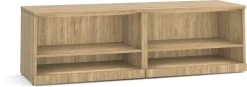 Elements Dual Open Bookshelf Credenza - Aspen Base And Top