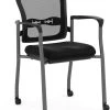 Spice! Stackable Mesh Guest Chair - Black Antimicrobial Vinyl With Casters -Office Furniture Store ebcb71f3fd4d234d97f6025cef8f 1