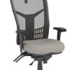 CoolMesh Executive High Back Chair - Grey Antimicrobial Vinyl With Titanium Base And Headrest