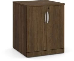 Mobile Locking Double Door Cabinet - Modern Walnut