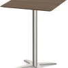 Classic Square Bistro Table 36" With Beveled-Edge Top And Cross Brushed Metal Base - Modern Walnut -Office Furniture Store f0e5b45ae86c9e06d5f6ac2ab4df