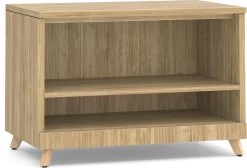 Signature Open Bookshelf - Aspen Base And Top With Natural Oak Legs