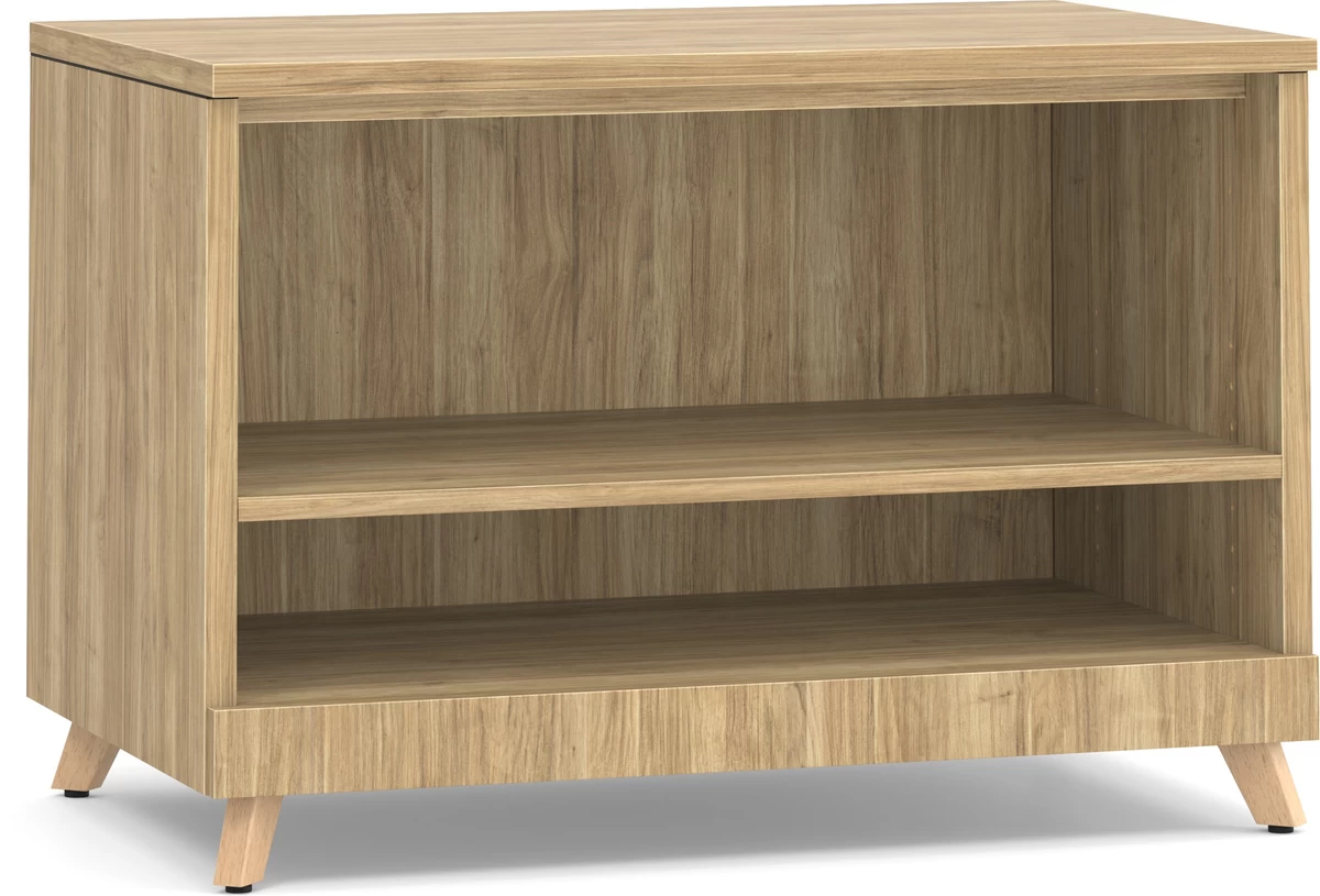 Signature Open Bookshelf - Aspen Base And Top With Natural Oak Legs 3 Signature Open Bookshelf - Aspen Base And Top With Natural Oak Legs