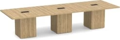 Classic Square-Edge Conference Table 12 Ft With Cube Base - Aspen