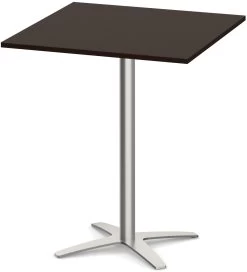 Classic Square Bistro Table 36" With Cross Brushed Metal Base - Espresso