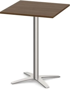 Classic Square Bistro Table 30" With Cross Brushed Metal Base - Modern Walnut