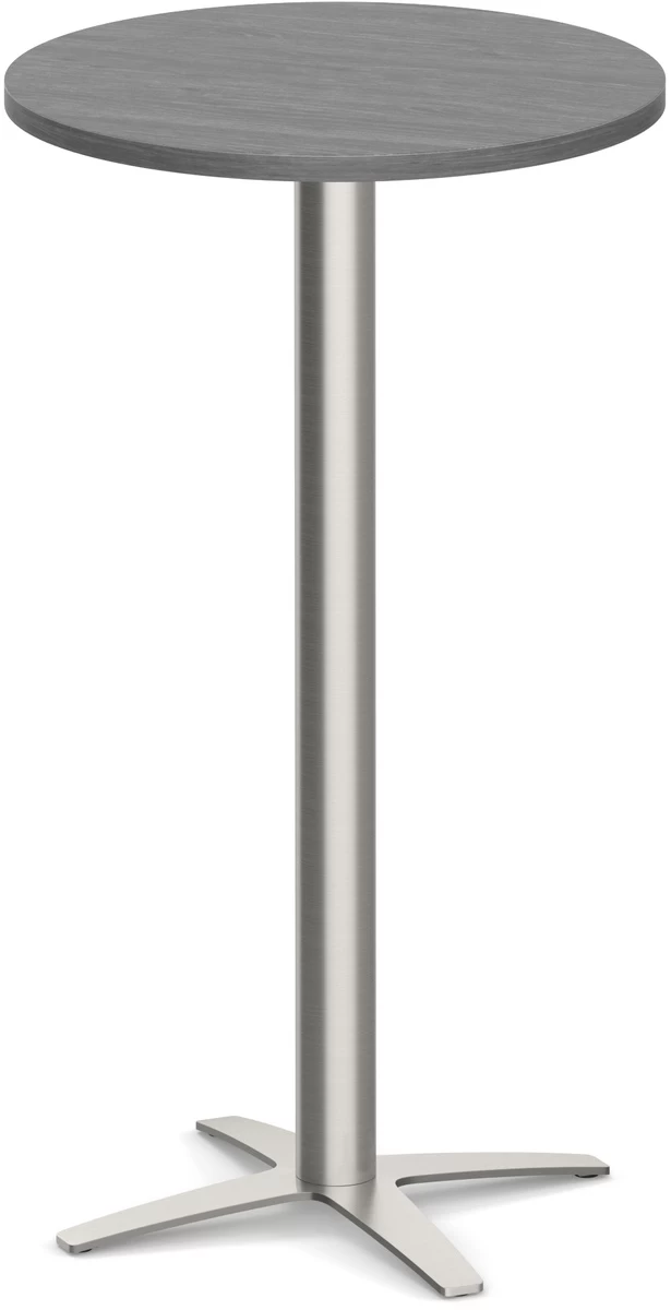 Classic Round Bistro Table 24" With Cross Brushed Metal Base - Newport Grey 3 Classic Round Bistro Table 24" With Cross Brushed Metal Base - Newport Grey