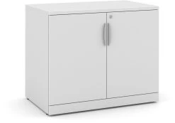 Locking Double Door Office Cabinet - 29.5" In White