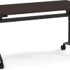 Flip Top Table With Square-Edge Top 24" X 48" - Espresso Top With Black Base -Office Furniture Store fc1a0d333eba66d0becf7beebb6e 1