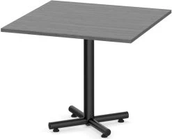 Classic Square Meeting Table 36" With Black Metal Base - Newport Grey