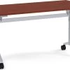 Flip Top Table With Square-Edge Top 30" X 72" - Cherry Top With Silver Base -Office Furniture Store ffedb948ade0733c48ee98886719